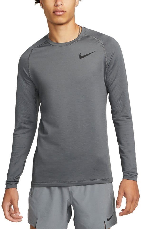 Majica dugih rukava Nike Pro Warm Sweatshirt Grau Schwarz F068