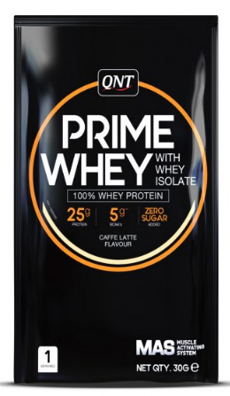 Proteinski prah QNT PRIME WHEY- 100 % Whey Isolate & Concentrate Blend 30 g Coffee Latte