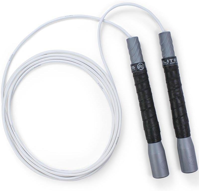 Uže za preskakanje ELITE SRS Pro Freestyle Jump Rope - Silver Handle/White Cable